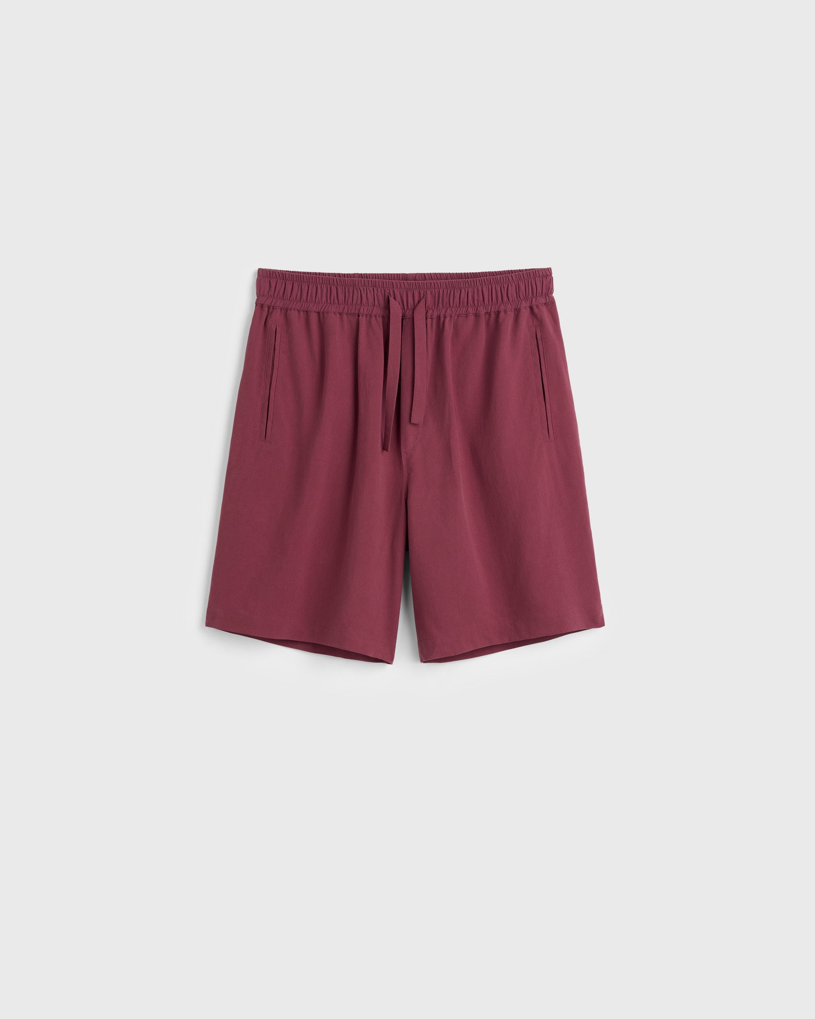 Henri Washed Silk Drawstring Short - Burgundy