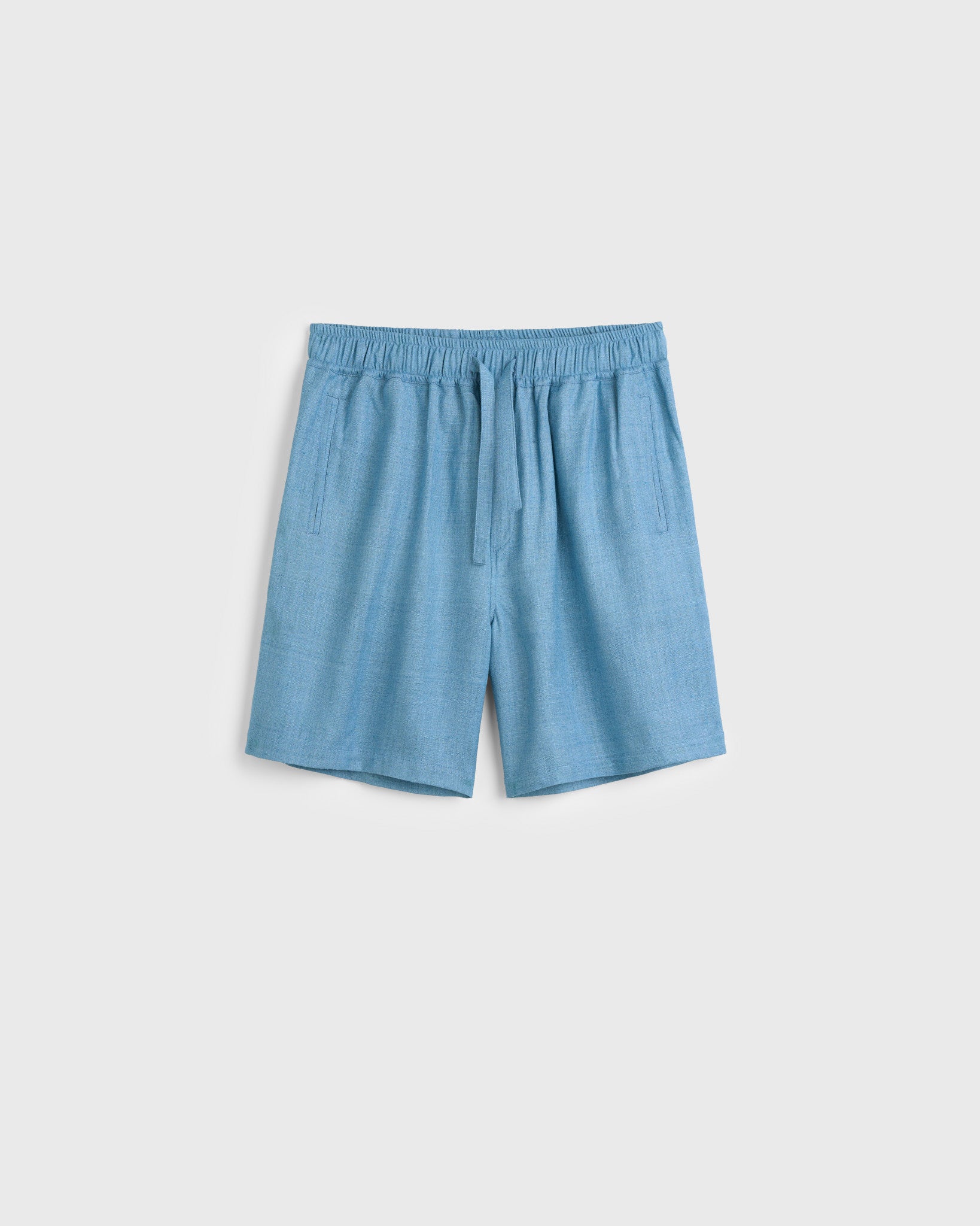 Henri Raw Silk Drawstring Short - Sky Blue