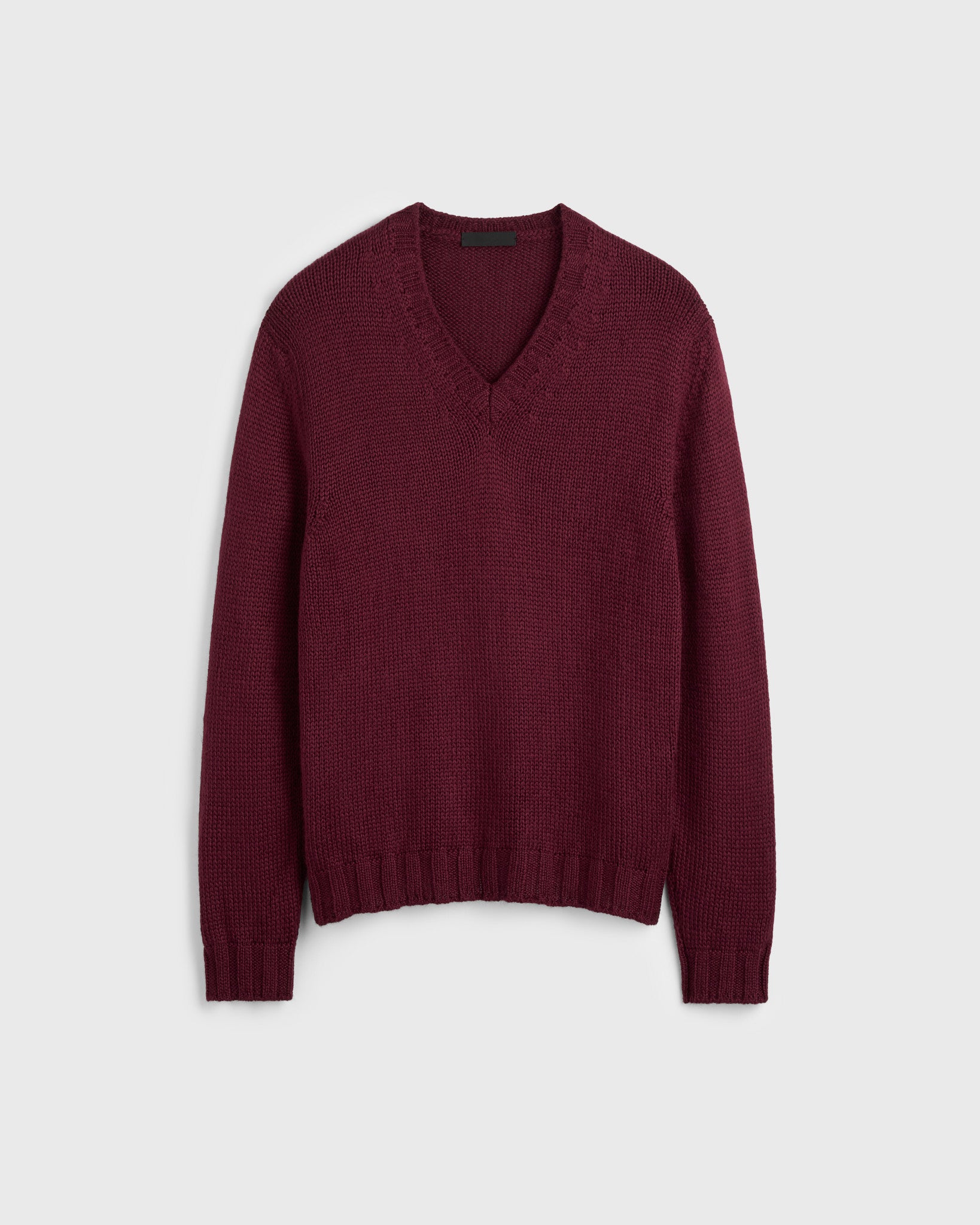 Caspar Silk V Neck - Burgundy