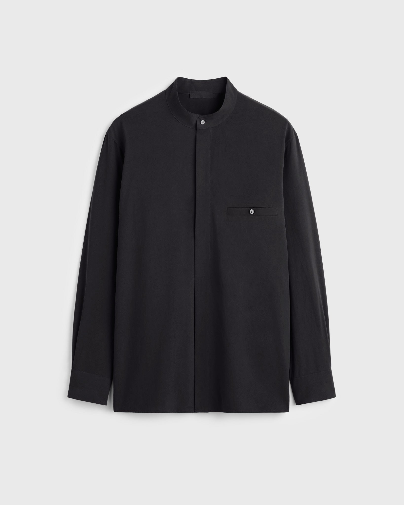 Dom Washed Silk Shirt Jacket - Black