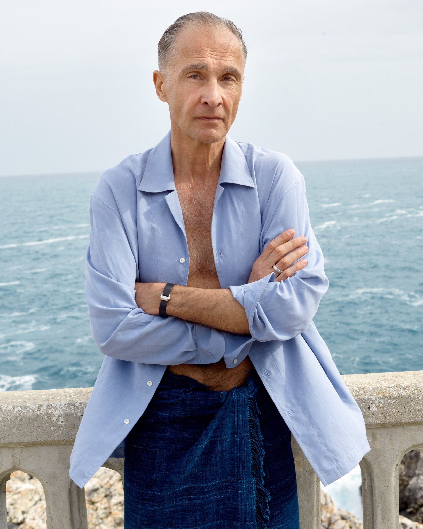 Camp Washed Silk Shirt Jacket - Sky Blue