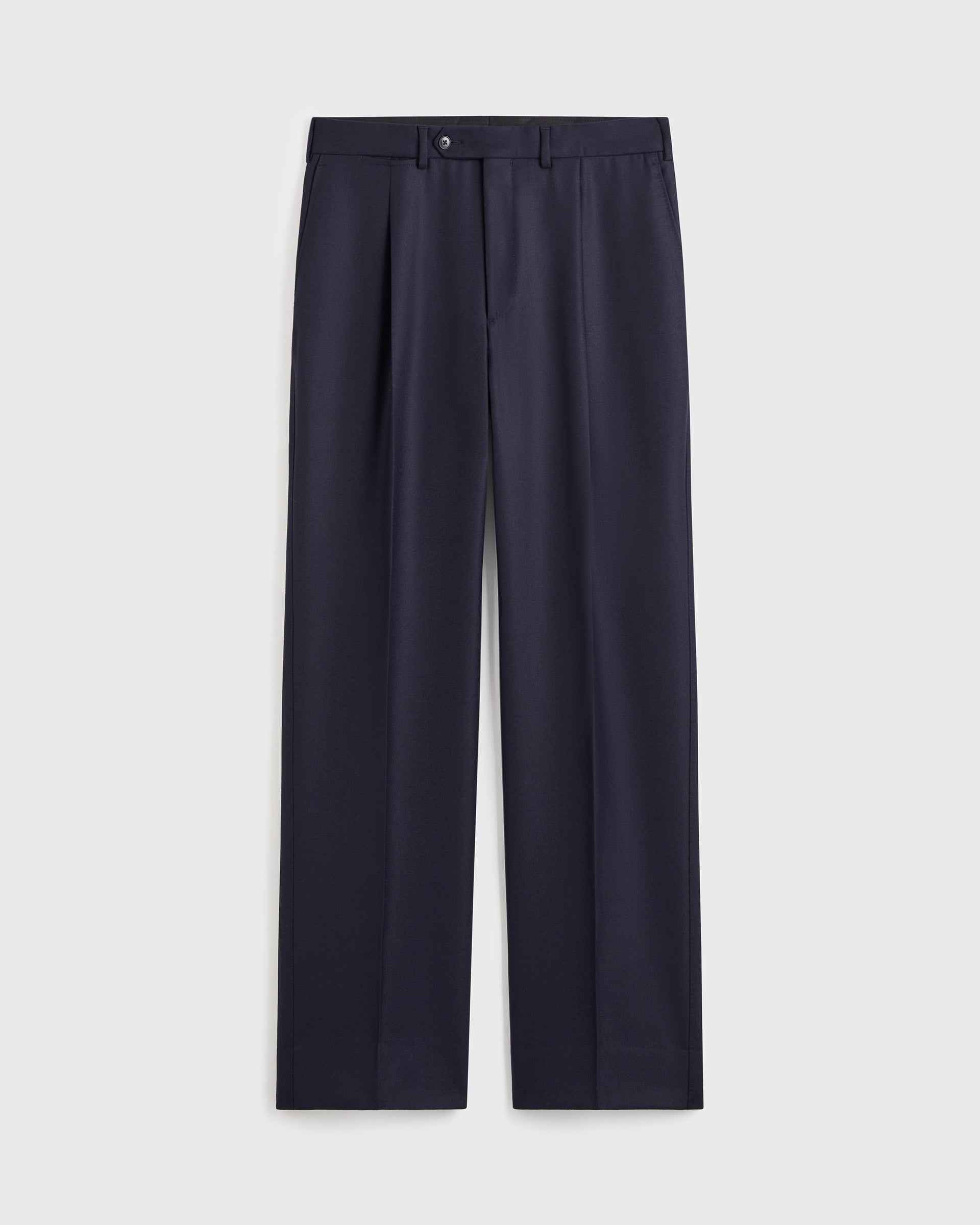 Amie Trouser in Wool Flannel - Navy