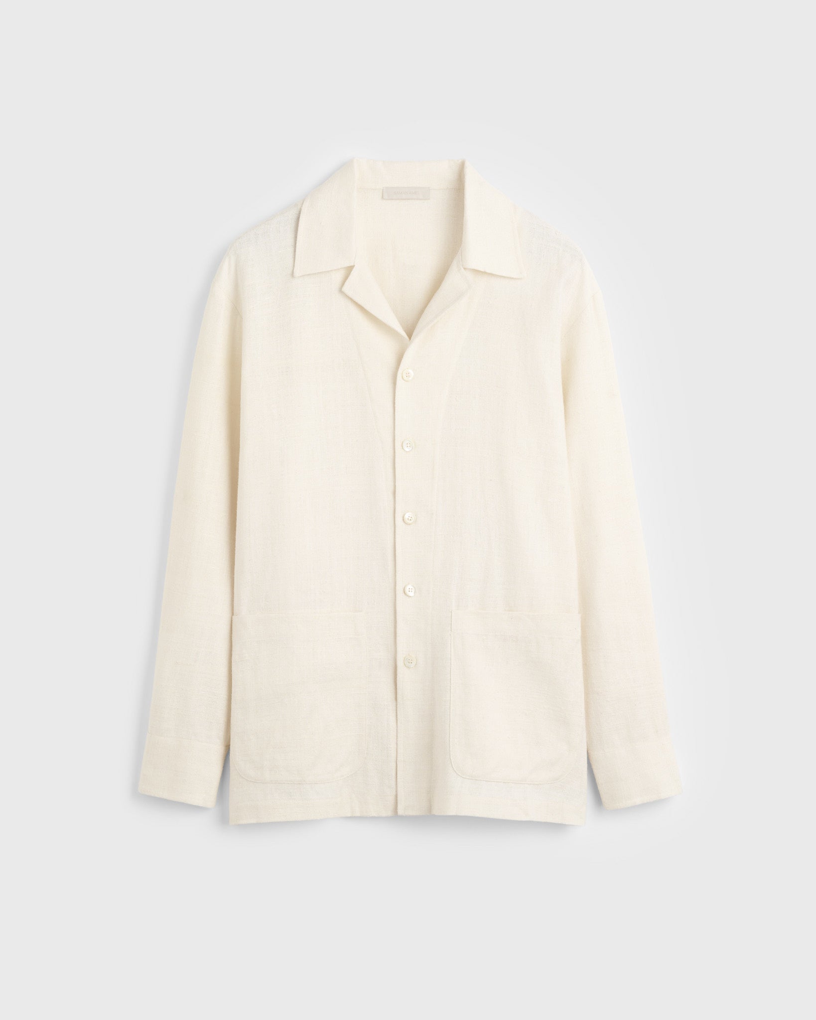 Camp Long Raw Silk Shirt Jacket - Ivory