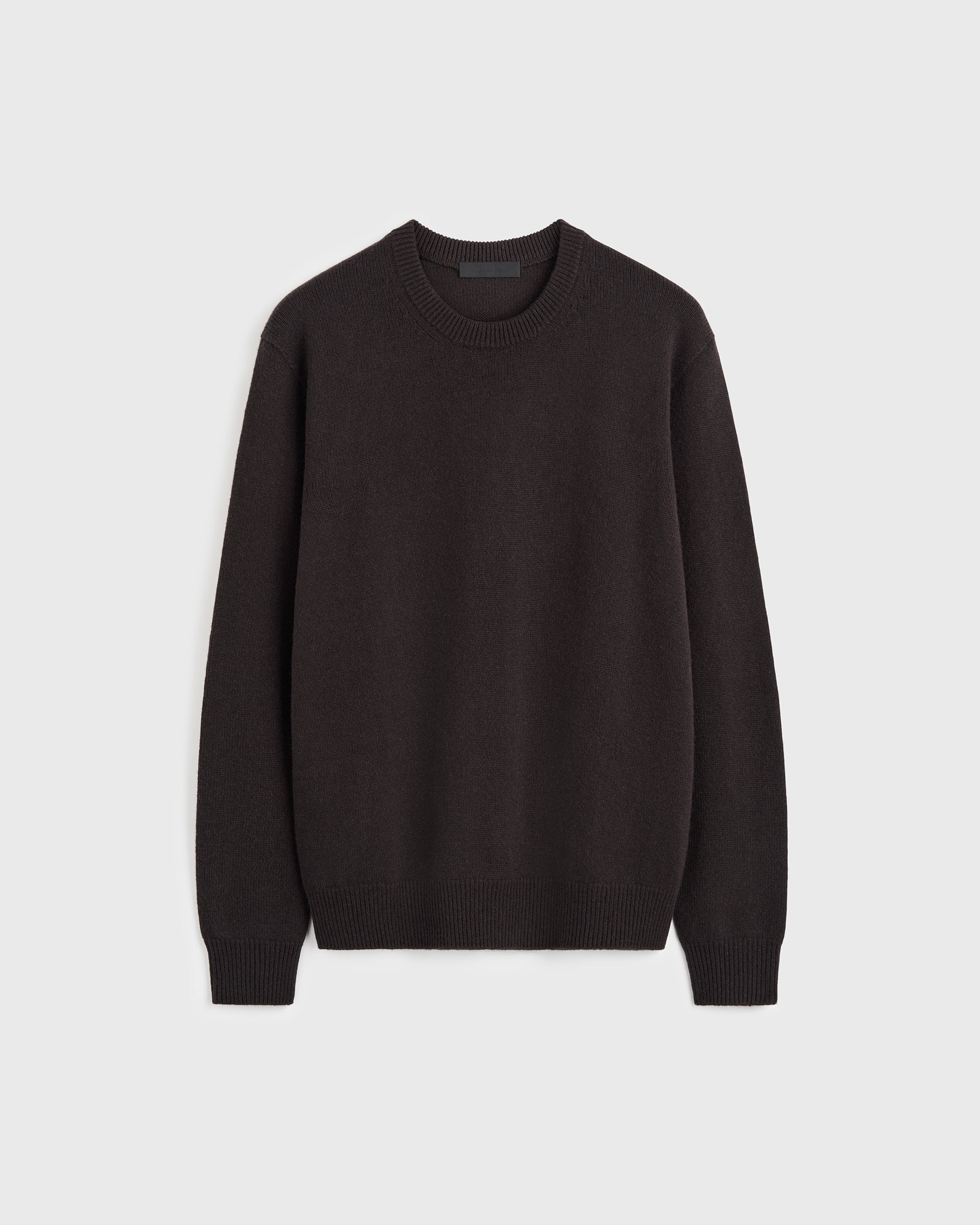 Two Ply Cashmere Crewneck - Dk Brown