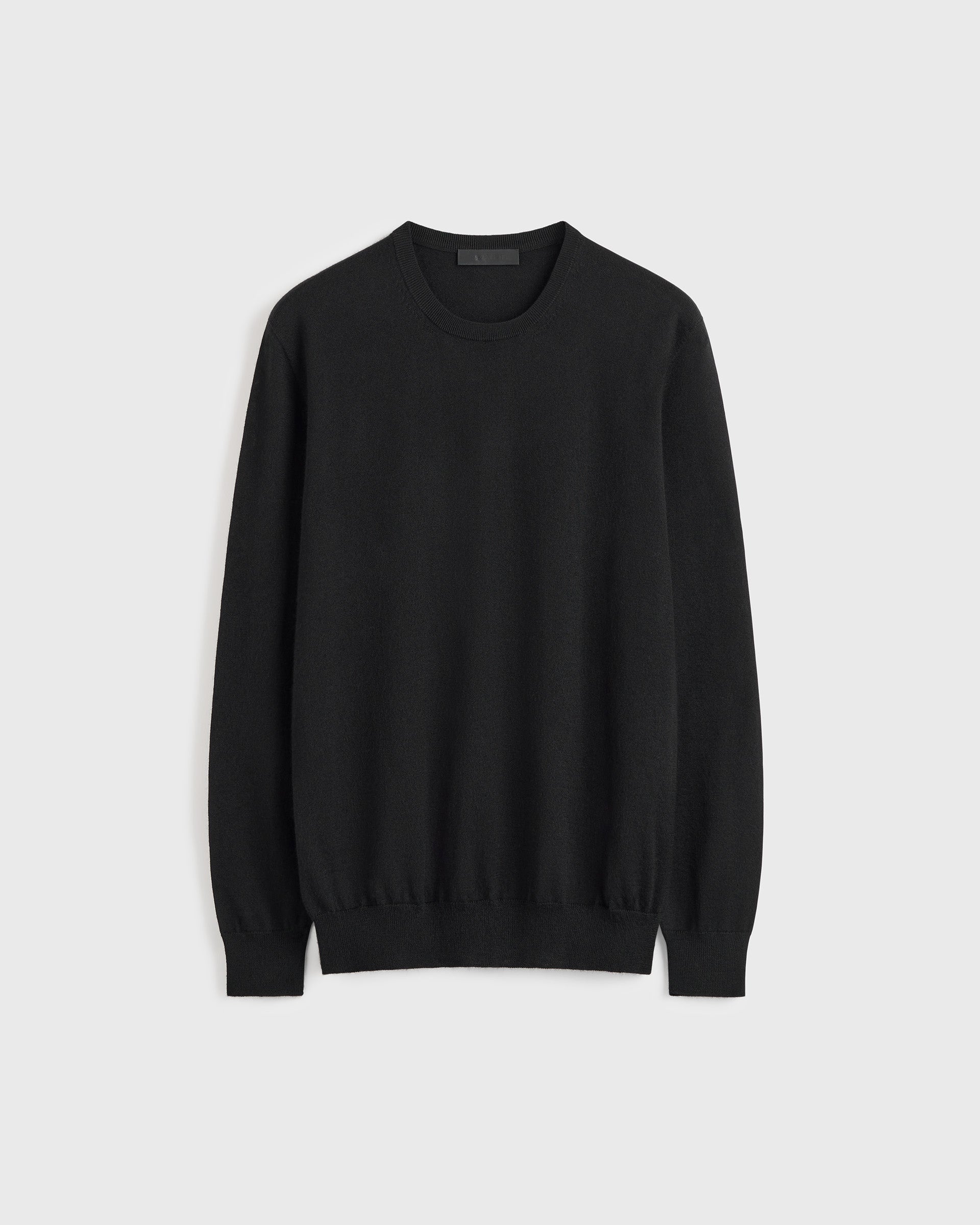 Two Ply Cashmere and Silk Crewneck - Black