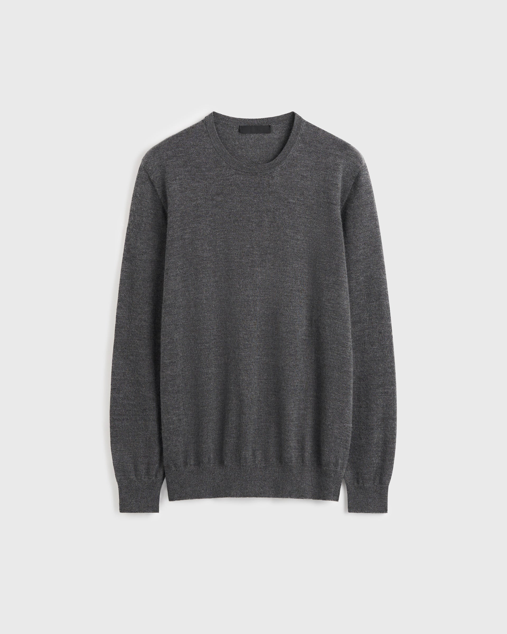 Two Ply Cashmere and Silk Crewneck - Dk Grey