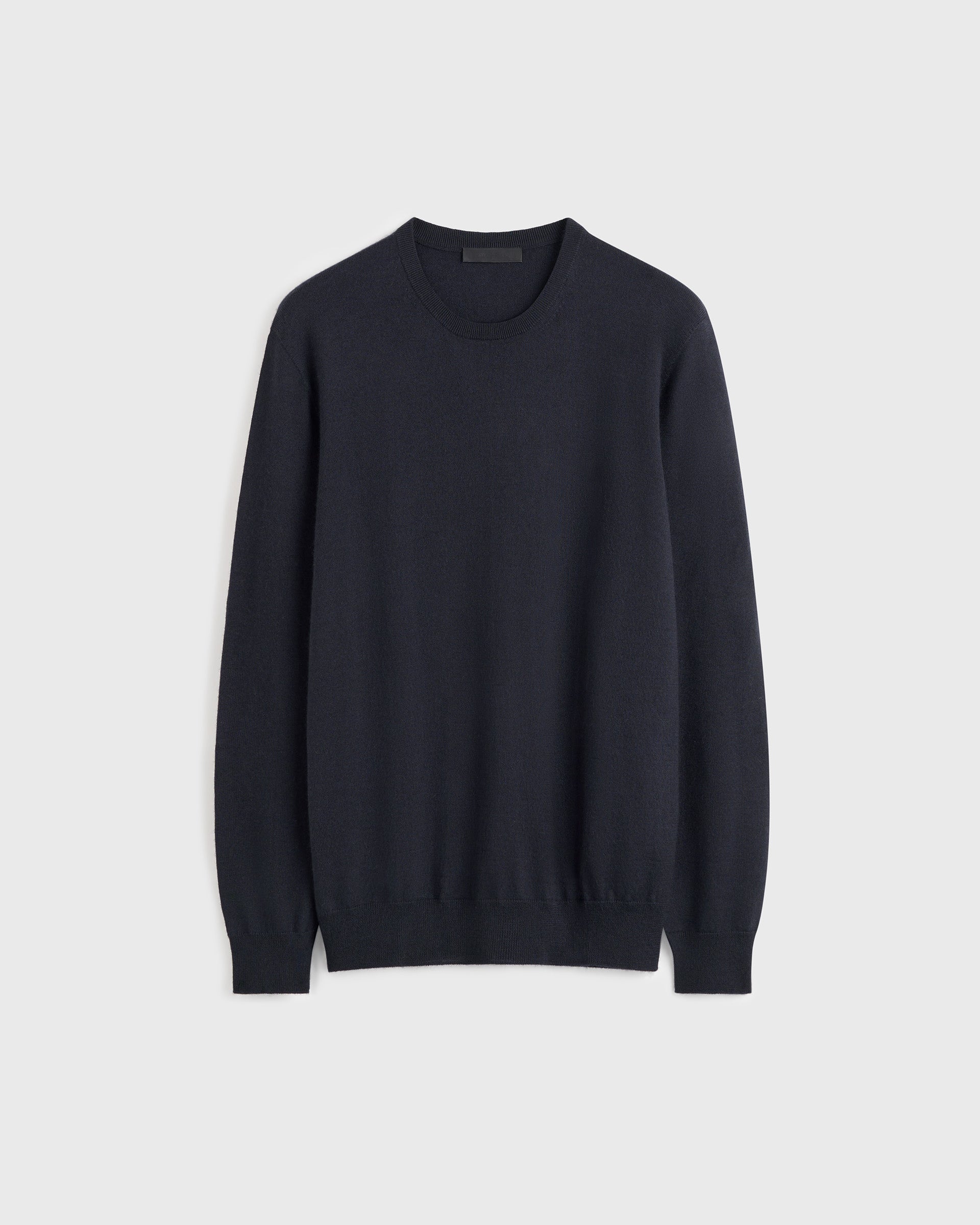 Two Ply Cashmere and Silk Crewneck - Navy