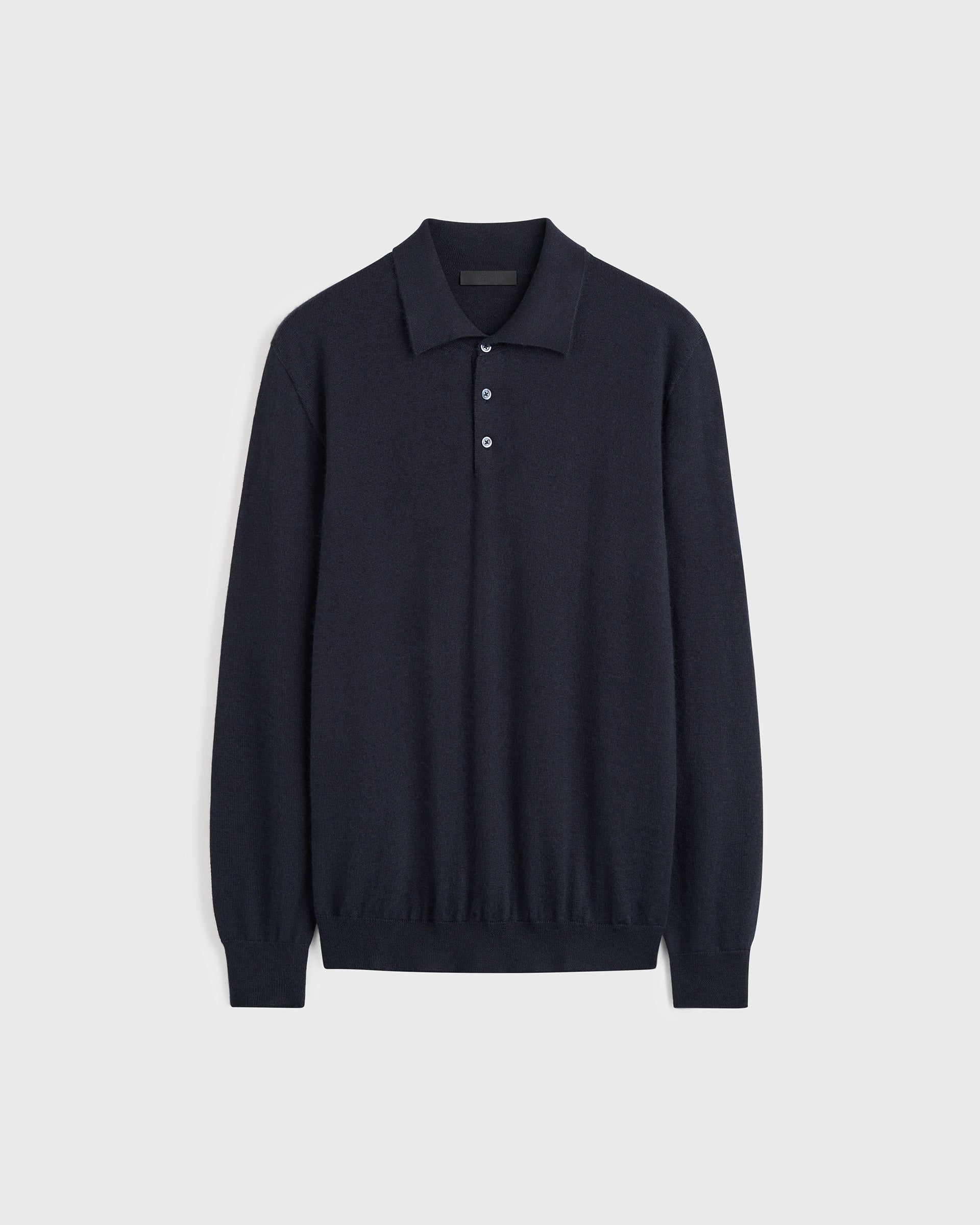 Two Ply Cashmere and Silk Polo - Navy