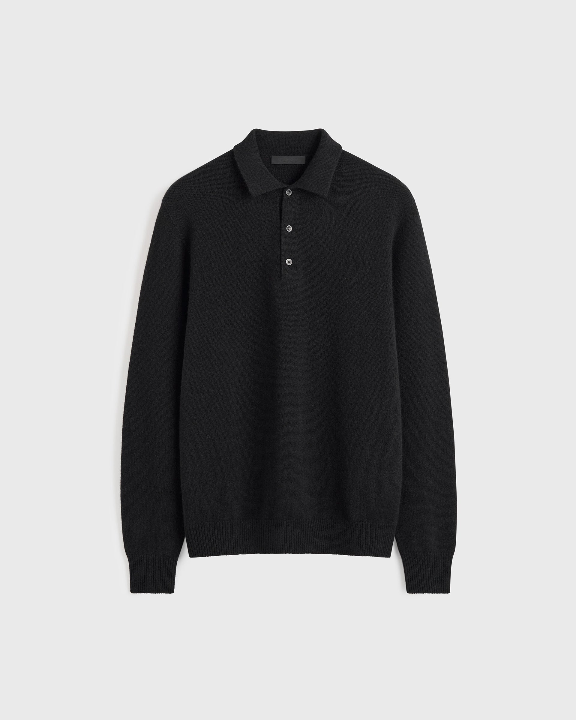 Two Ply Cashmere Polo - Black