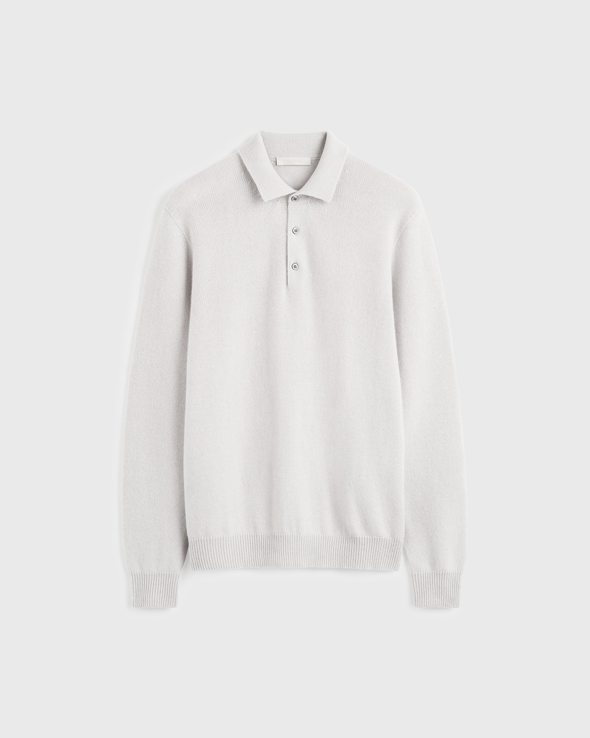 Two Ply Cashmere Polo - Lt Grey