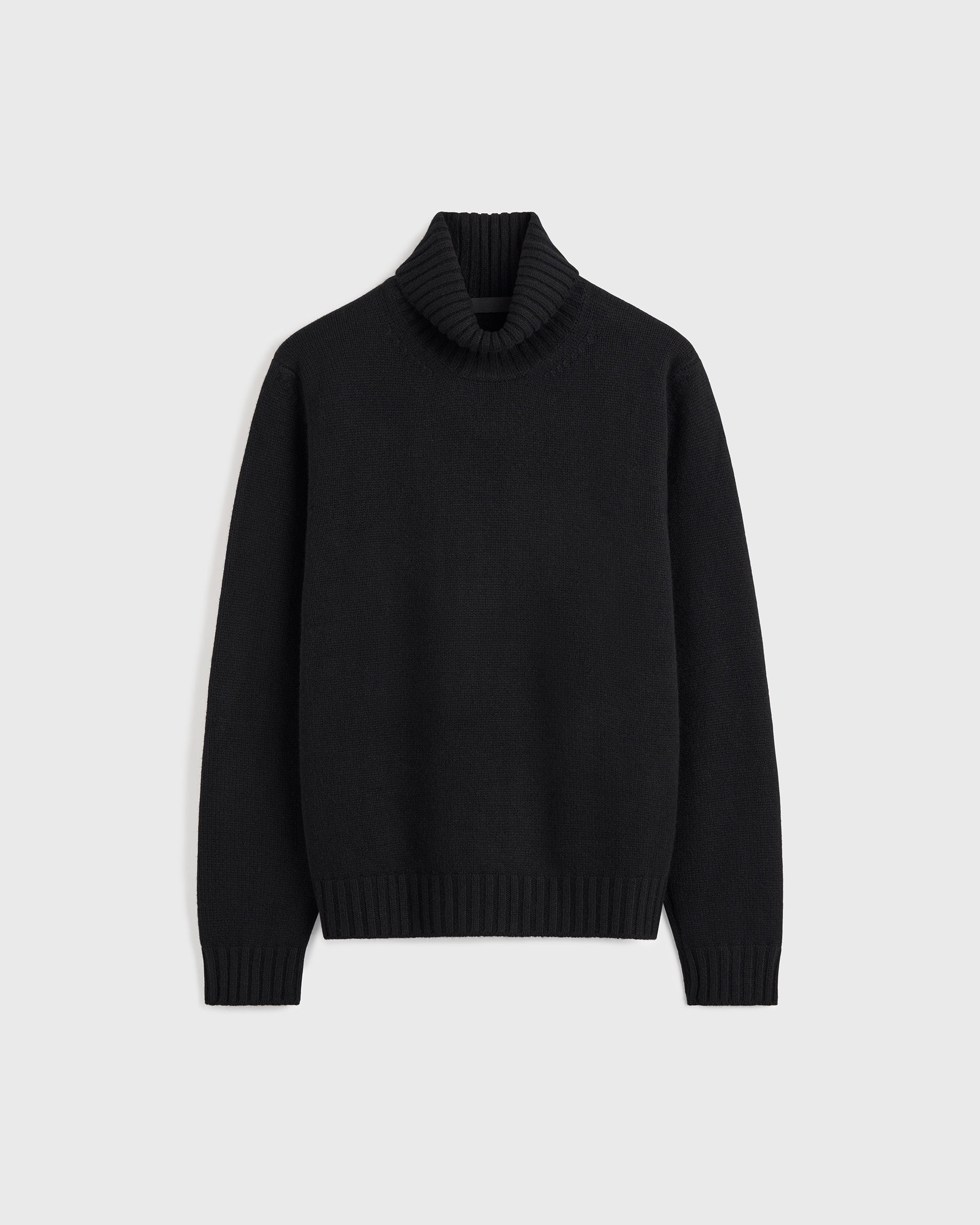 Four Ply Cashmere Rollneck - Black