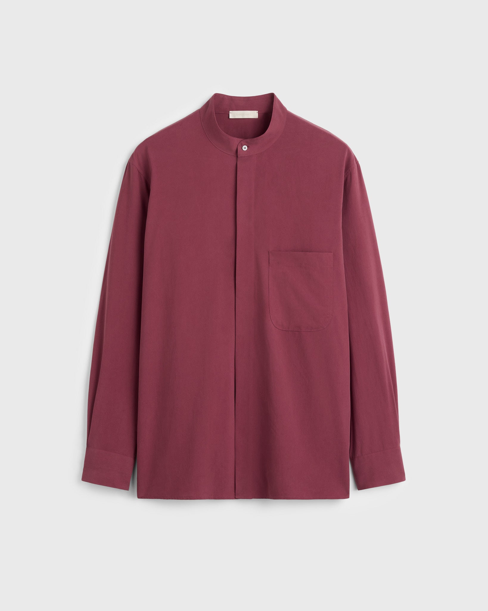 Dom Washed Silk Shirt Jacket - Burgundy