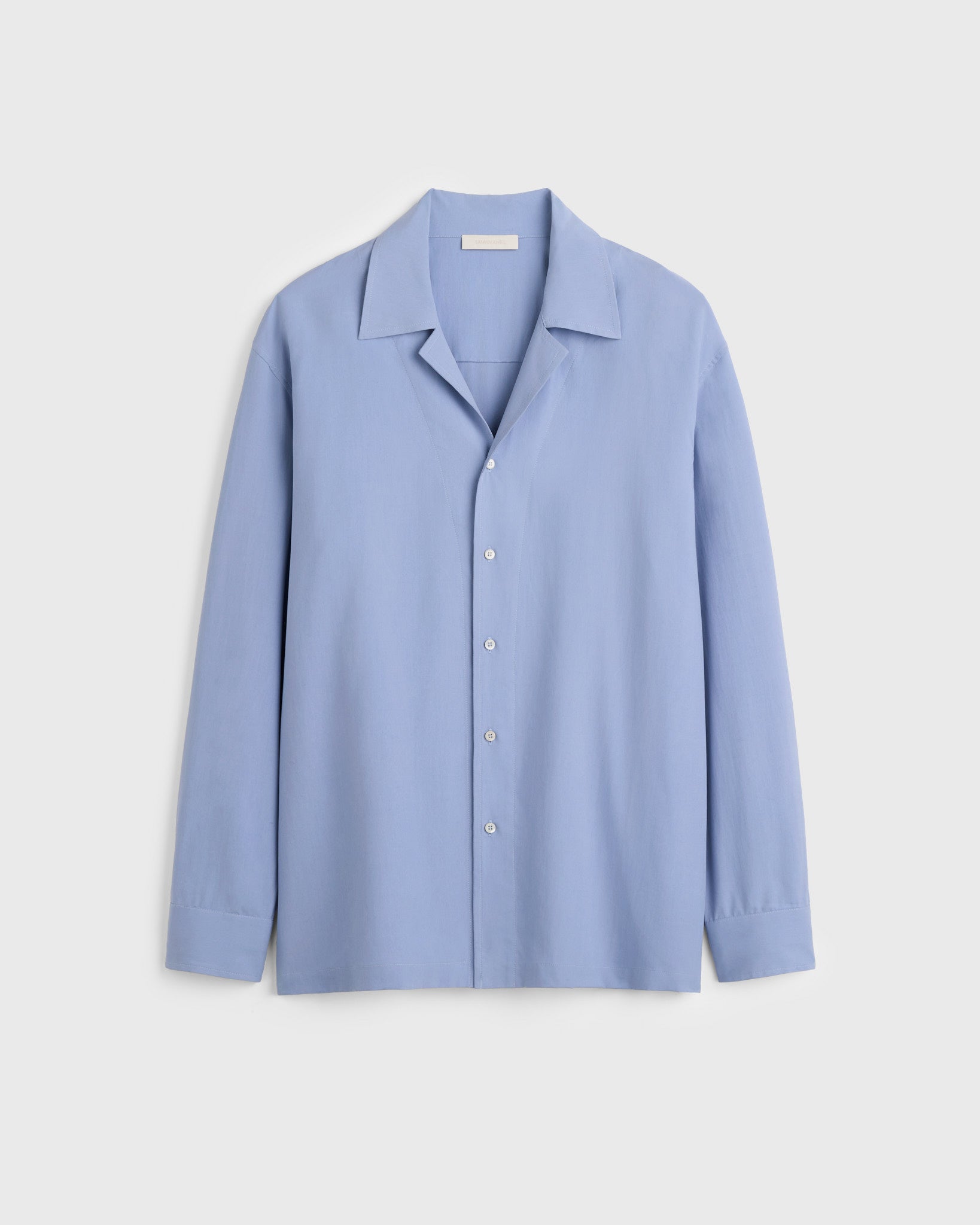 Camp Washed Silk Shirt Jacket - Sky Blue