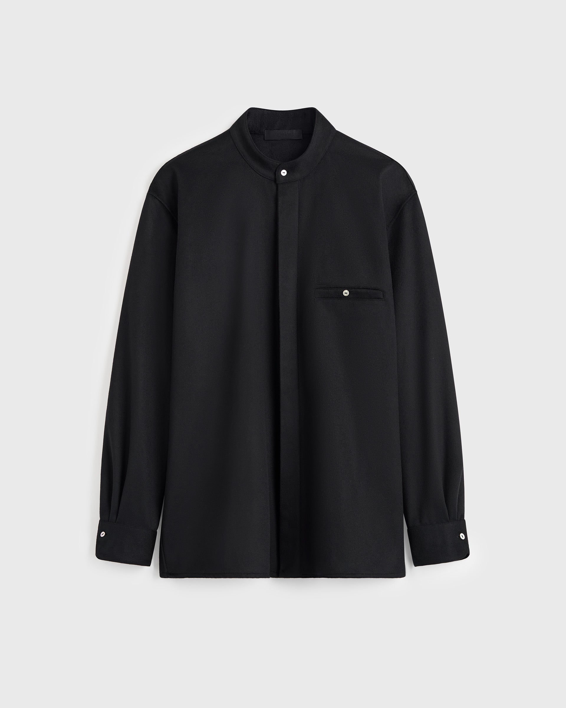 Shirt Jacket Nehru in Cashmere - Black