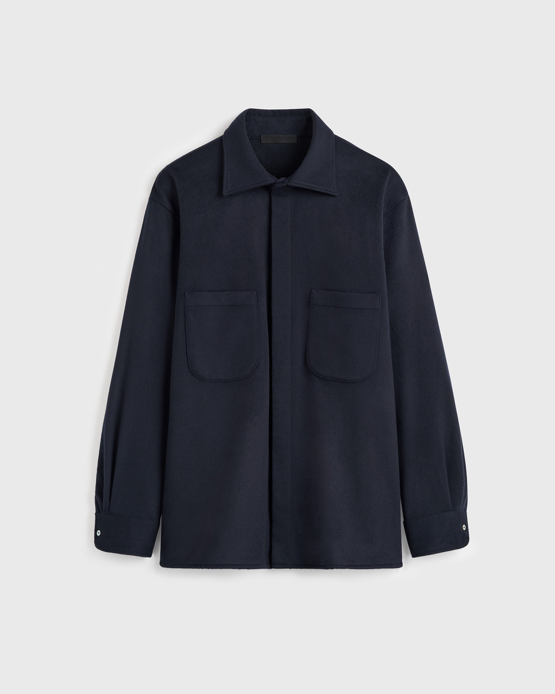 Shirt Jacket in Cashmere - Navy